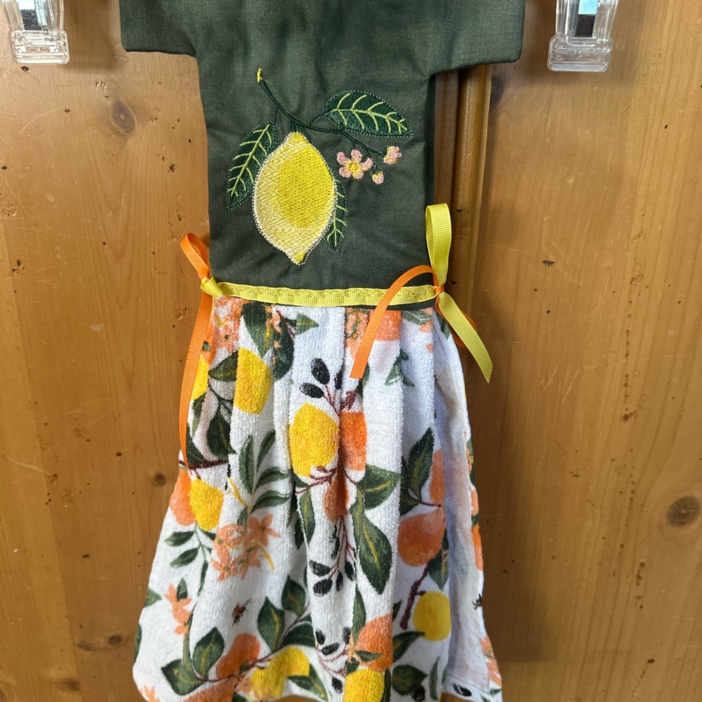Lemon Embroidered Kitchen Hand Towel - Homemade